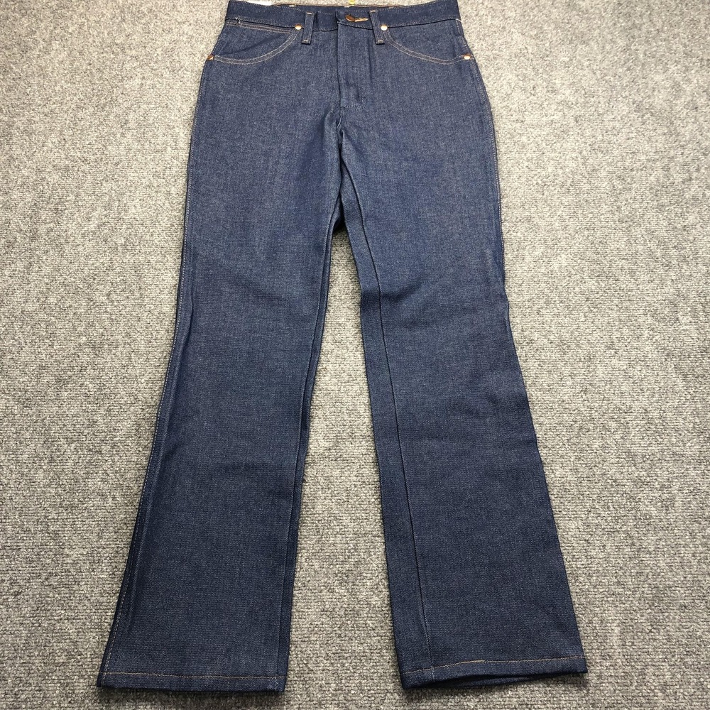 Wrangler 936 Cowboy Cut Jeans Mens 28x30 Blue Dark Wash Slim Bootcut Denim Pants
